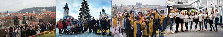 дети на фоне зимней праги eurostudy